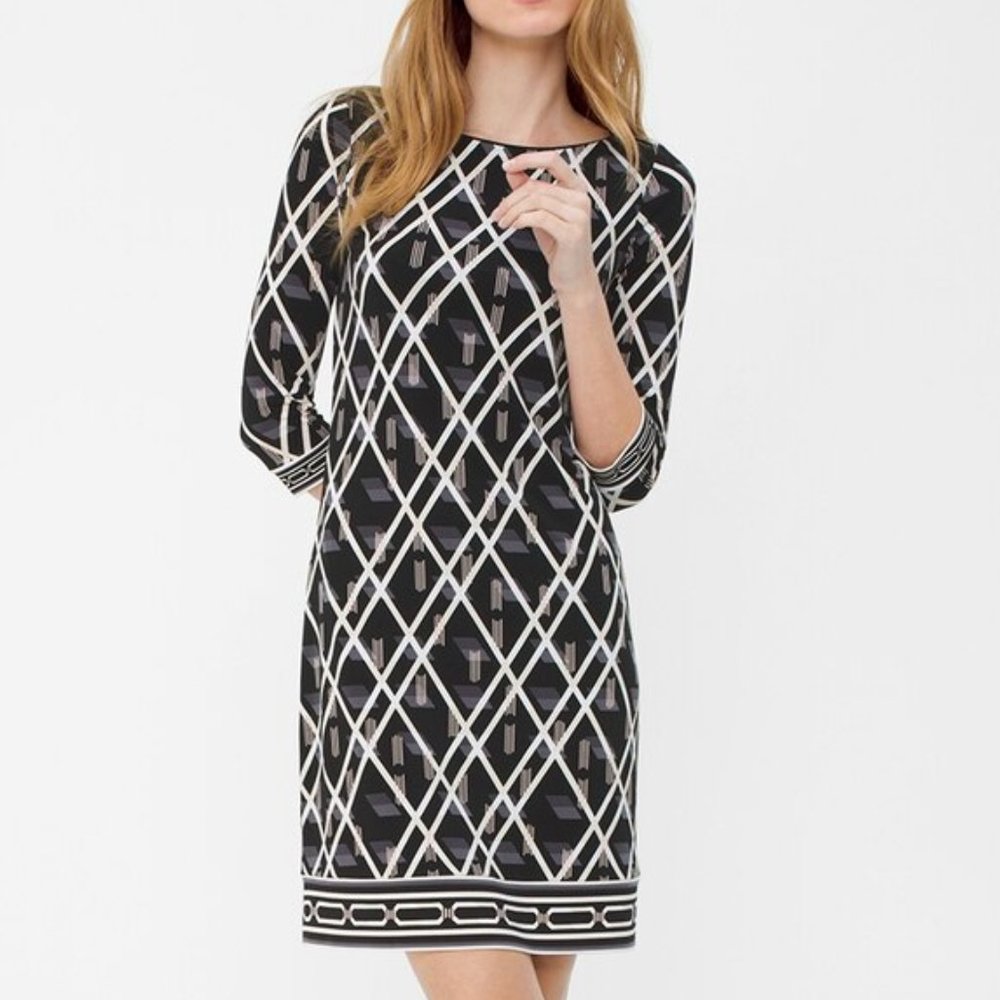WHBM 3/4 Sleeve Printed Dress